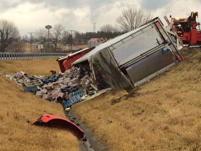 Tractor-trailer carrying celery crashes on I-81 in Wythe County