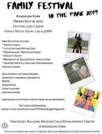 Coming Friday … Family Festival In The Park 2019 at Randolph Park