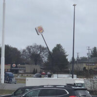 Burger King sign leaning