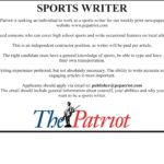 The Patriot needs a sports writer