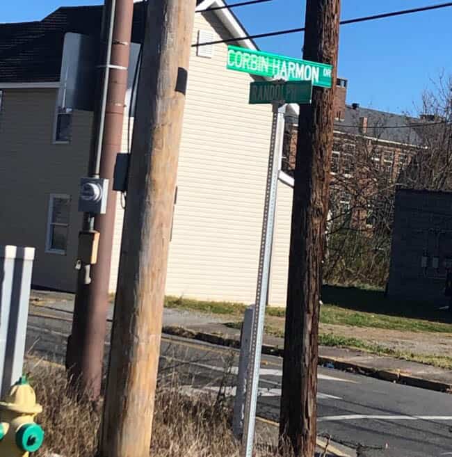 Corbin Harmon Drive sign