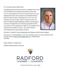 McKinney named Executive Director of Radford Chamber of Commerce