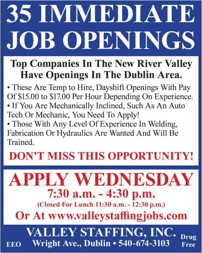 Valley Staffing ad