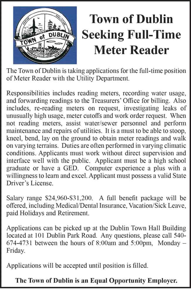 Town Dublin Job Meter Reader 9 9 16