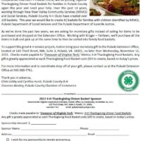 2022 4-H Thanksgving Dinner Baskets Project Flyer