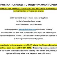 9-1 Town of Pulaski utility payment changes