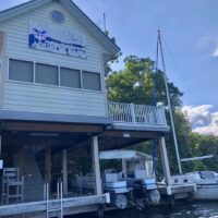 Sign at the Aquatics Base boat house