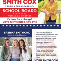Sabrina Smith Cox for Robinson 10-20