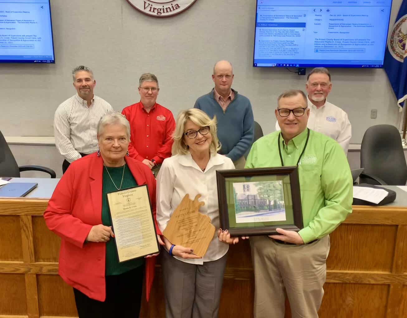 Retirees recognized by supervisors