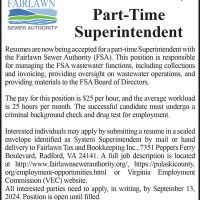 Part-time superintendent needed