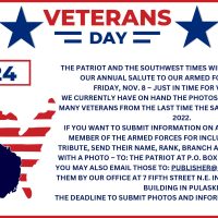 Veterans Day special edition coming Nov. 8