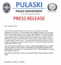 Pulaski man arrested after Tuesday incident