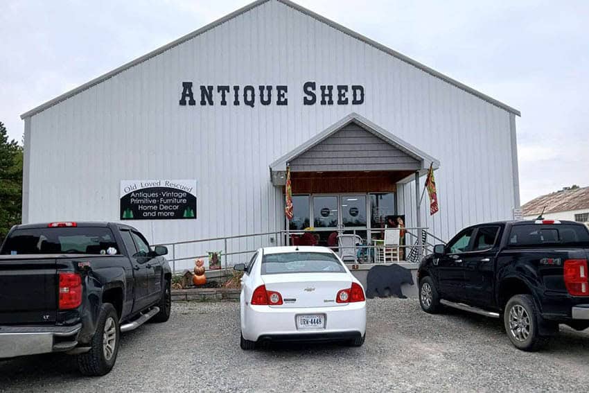 antique shed outside