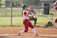 Victoria Hale connects on a pitch during the third inning for a home run.  (Brian Bishop/The Patriot)