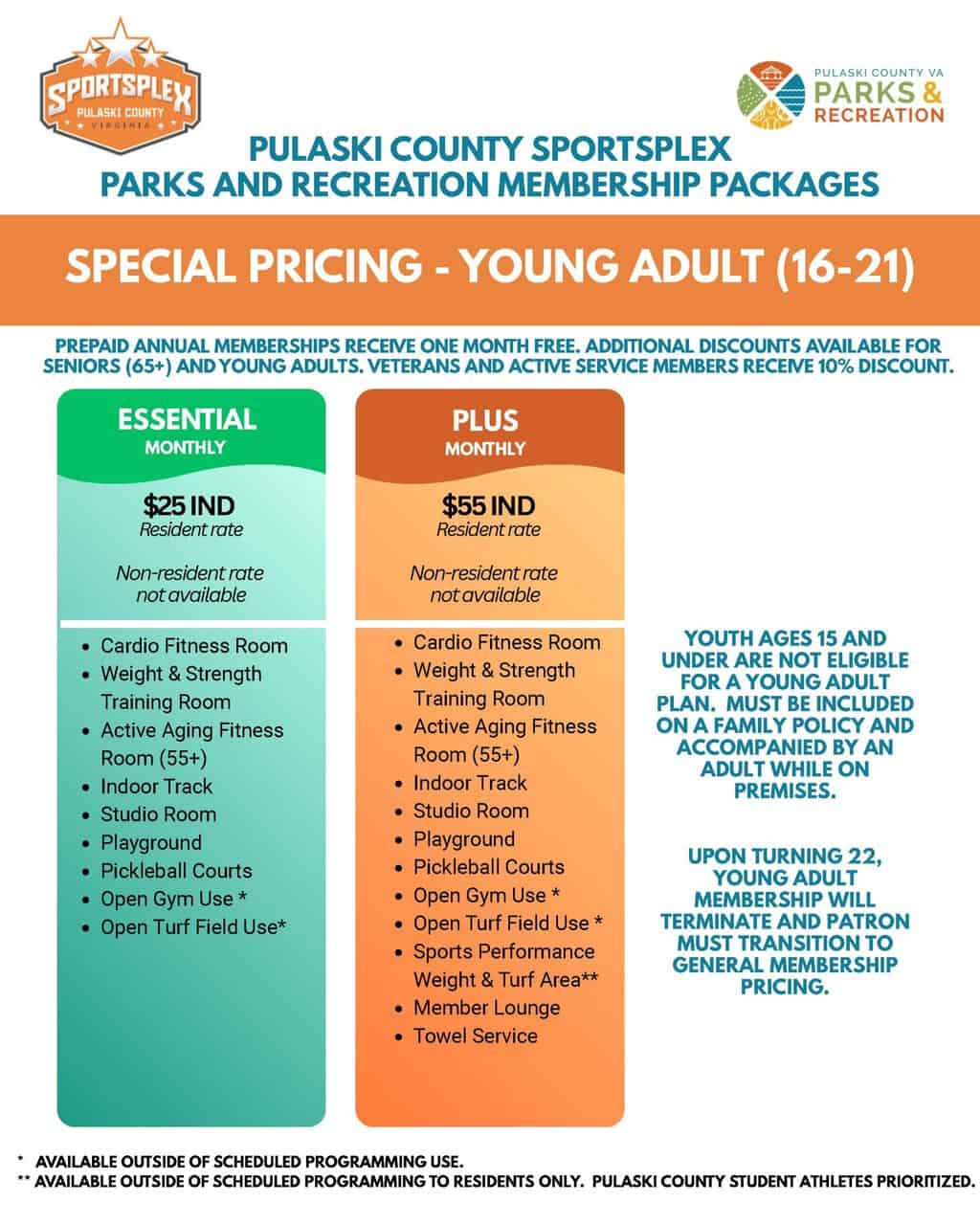 Pulaski County offers first look at Sportsplex experience and membership options ahead of Fall 2026 grand opening 16 2026 Sportsplex Membership Pricing July 2026 Page 3 scaled
